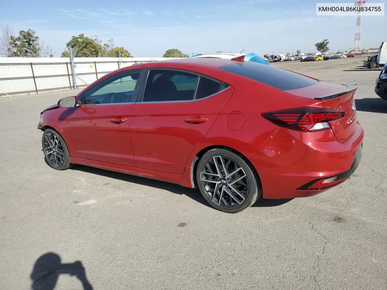 2019 Hyundai Elantra Sport VIN: KMHD04LB6KU834755 Lot: 72173844