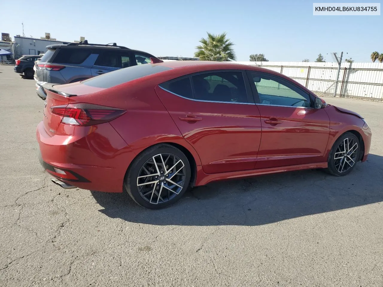 2019 Hyundai Elantra Sport VIN: KMHD04LB6KU834755 Lot: 72173844