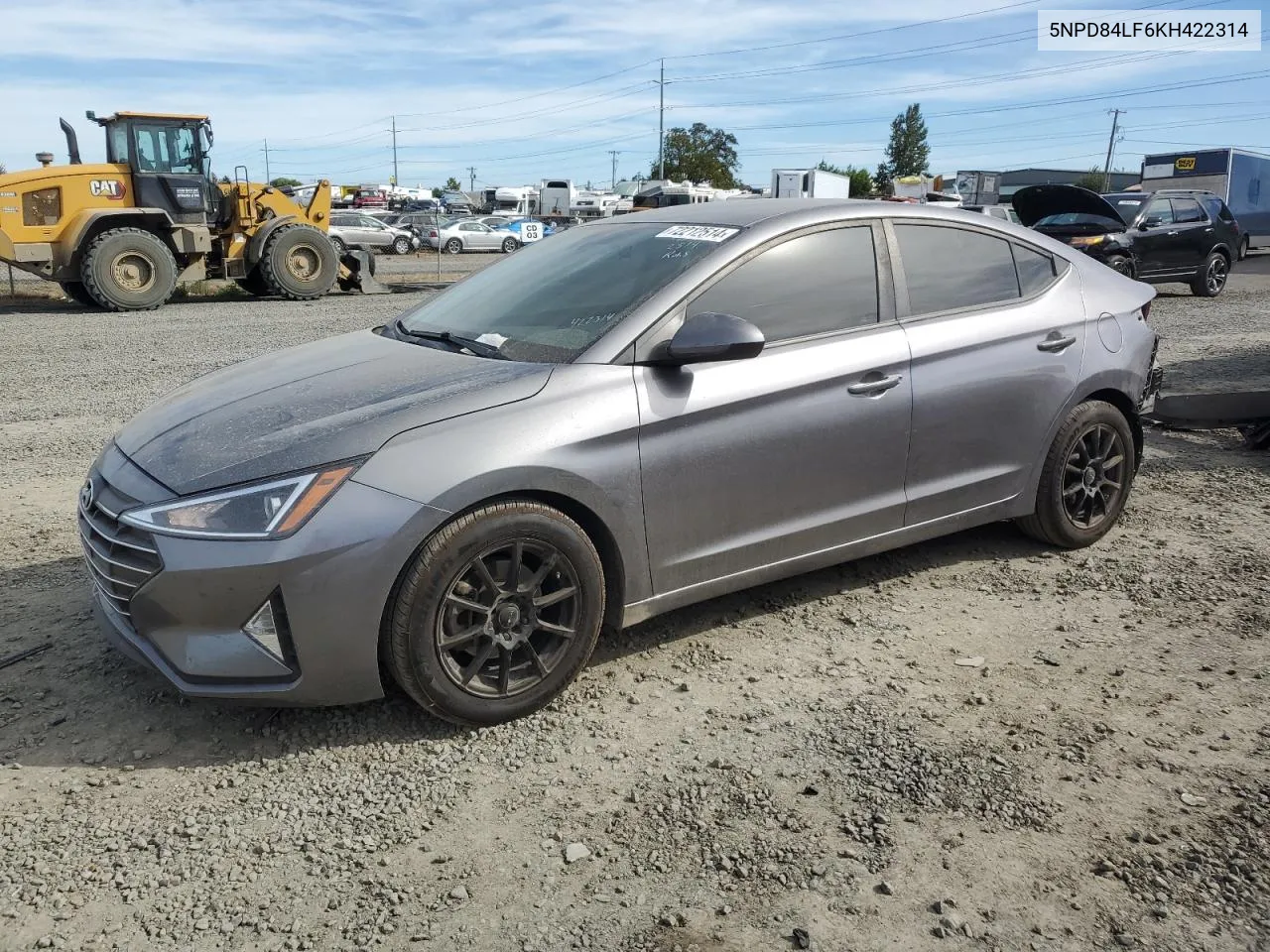 5NPD84LF6KH422314 2019 Hyundai Elantra Sel