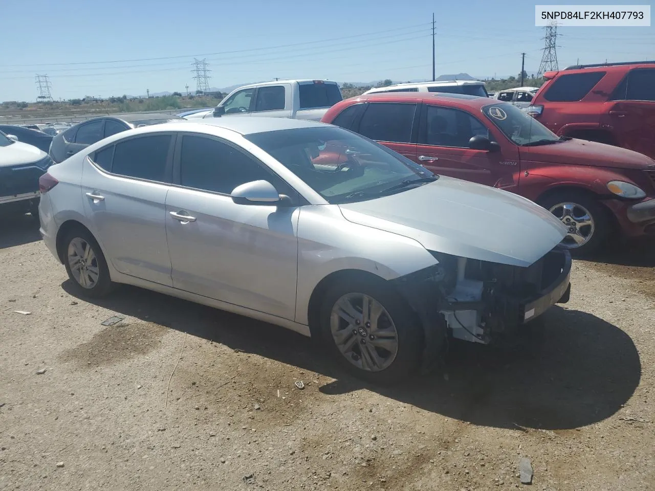 2019 Hyundai Elantra Sel VIN: 5NPD84LF2KH407793 Lot: 72761634