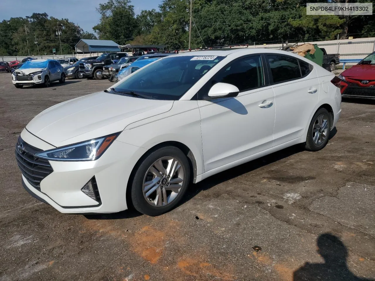 2019 Hyundai Elantra Sel VIN: 5NPD84LF9KH413302 Lot: 72778224