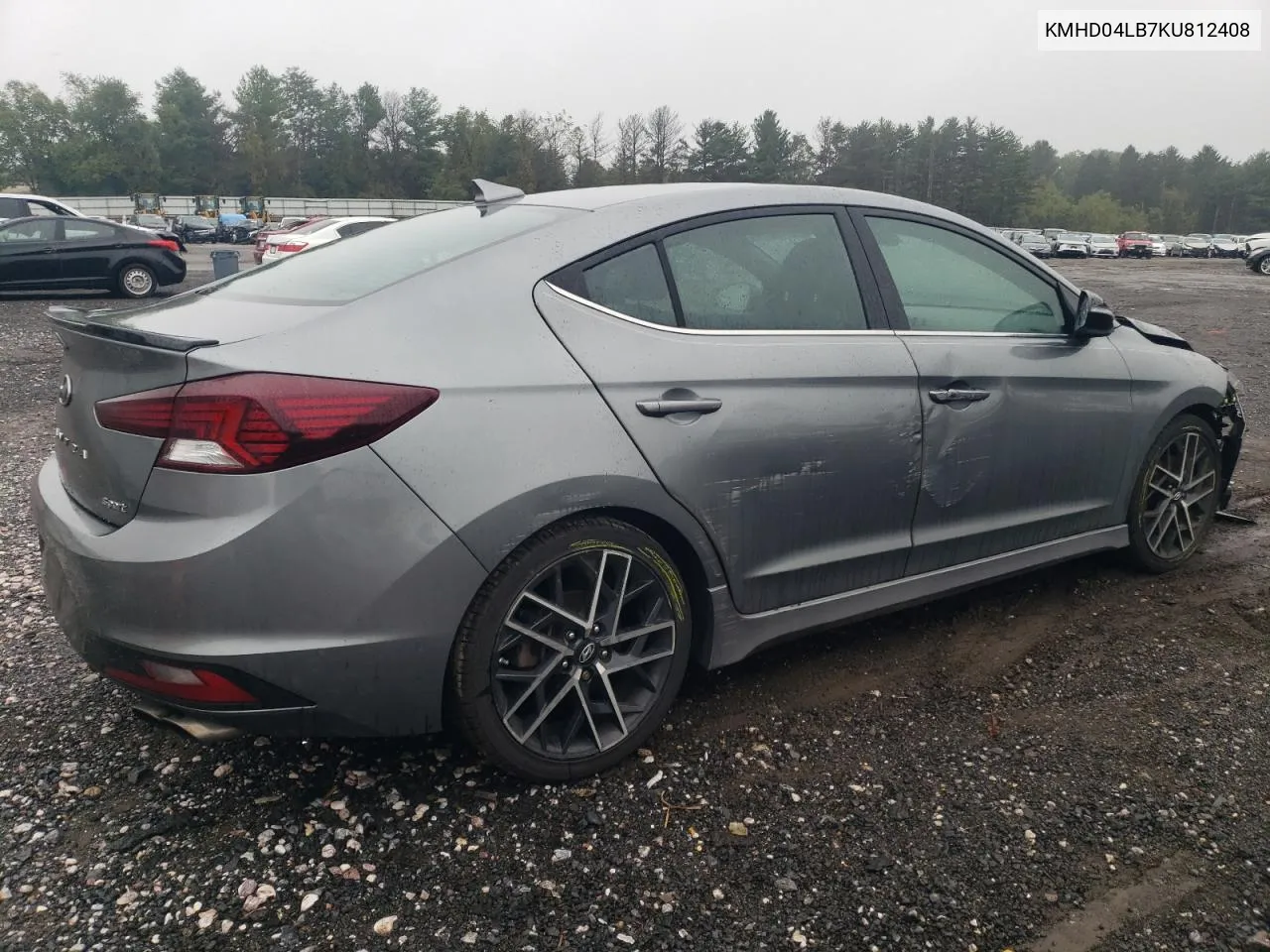 2019 Hyundai Elantra Sport VIN: KMHD04LB7KU812408 Lot: 72802214