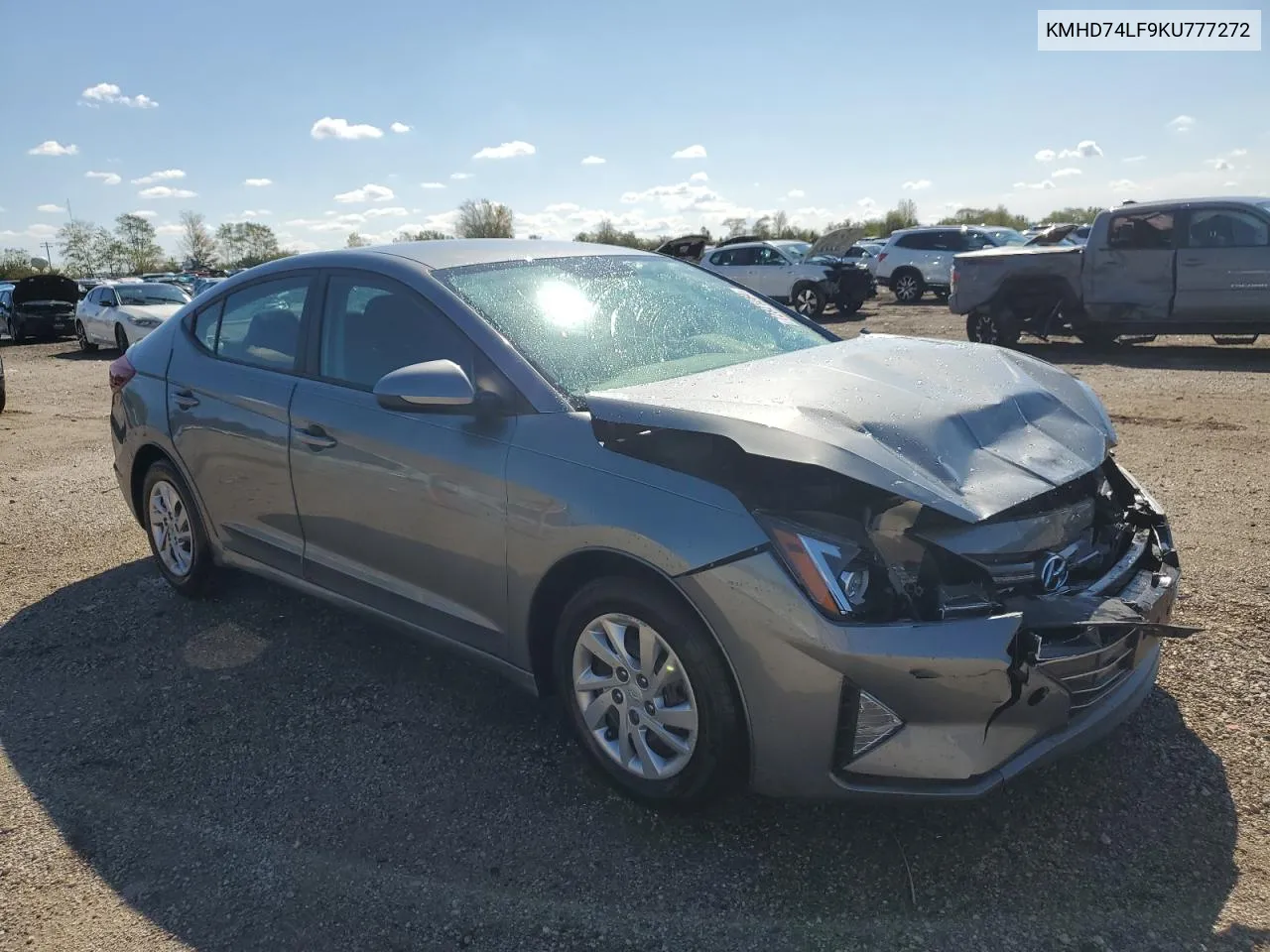 2019 Hyundai Elantra Se VIN: KMHD74LF9KU777272 Lot: 72821284