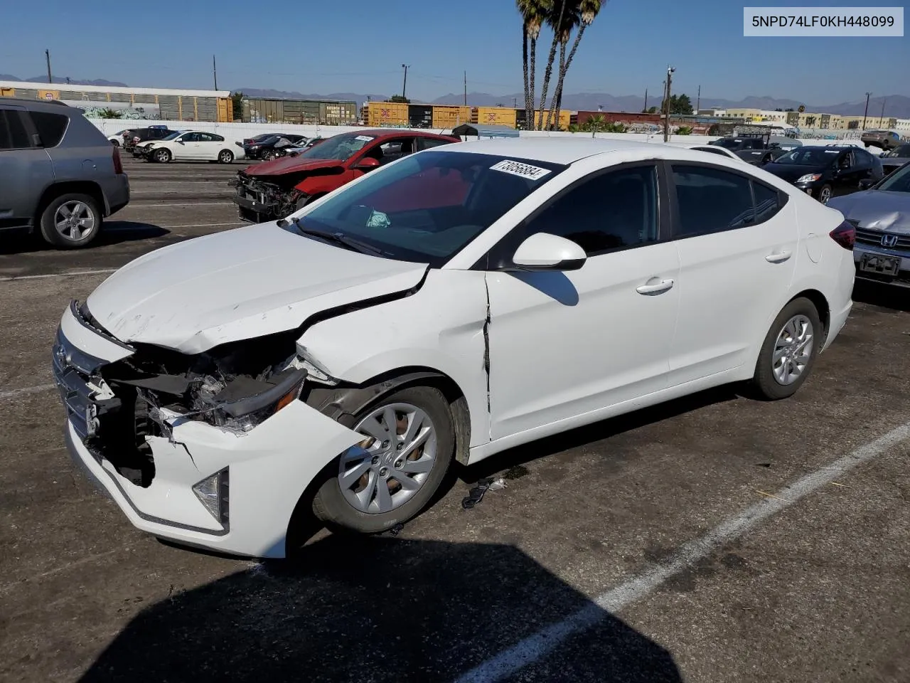 2019 Hyundai Elantra Se VIN: 5NPD74LF0KH448099 Lot: 73056884