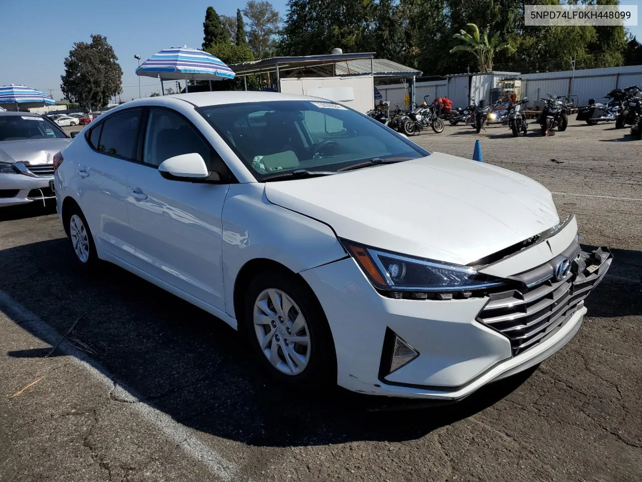 2019 Hyundai Elantra Se VIN: 5NPD74LF0KH448099 Lot: 73056884