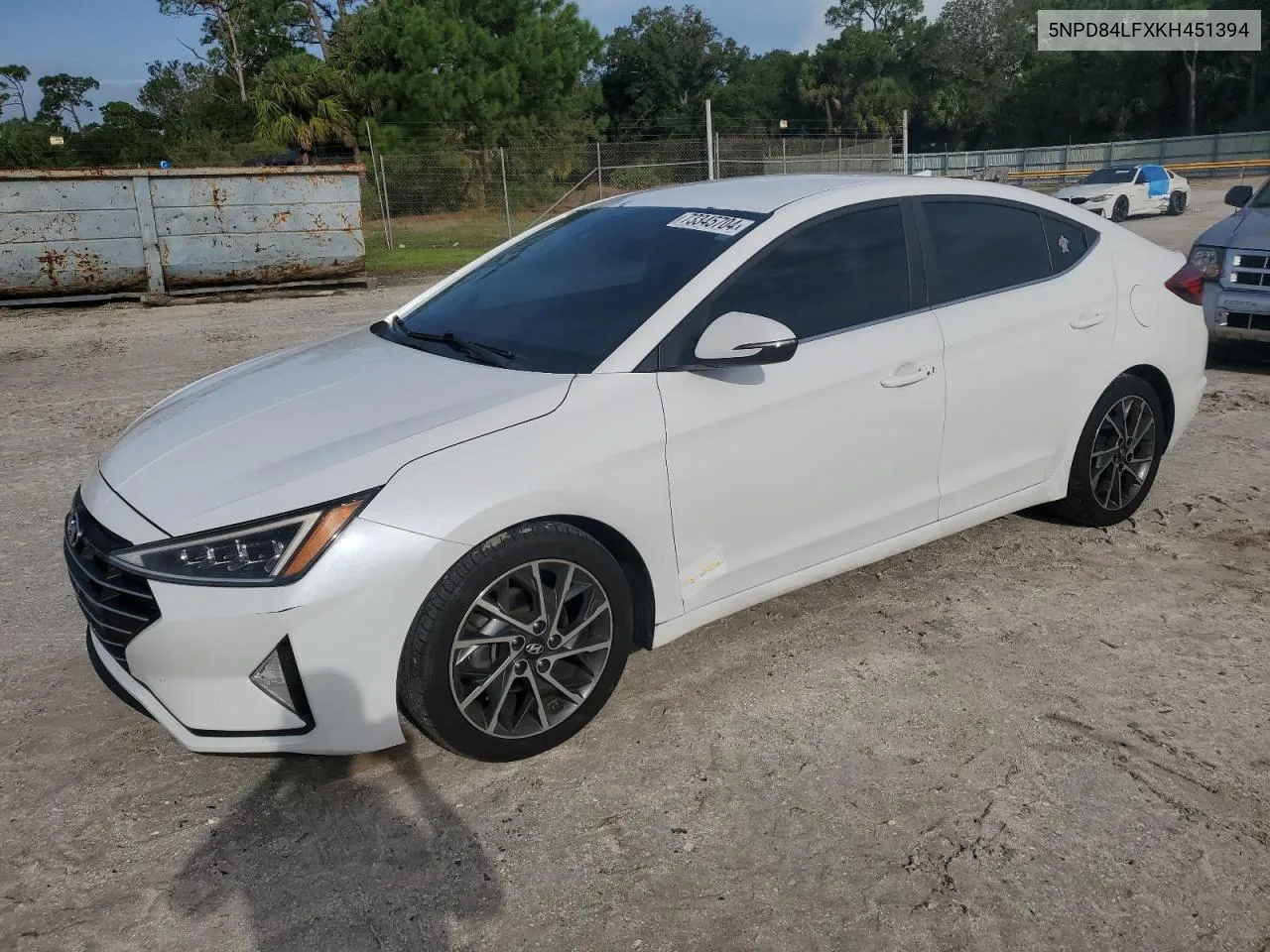 2019 Hyundai Elantra Sel VIN: 5NPD84LFXKH451394 Lot: 73345704