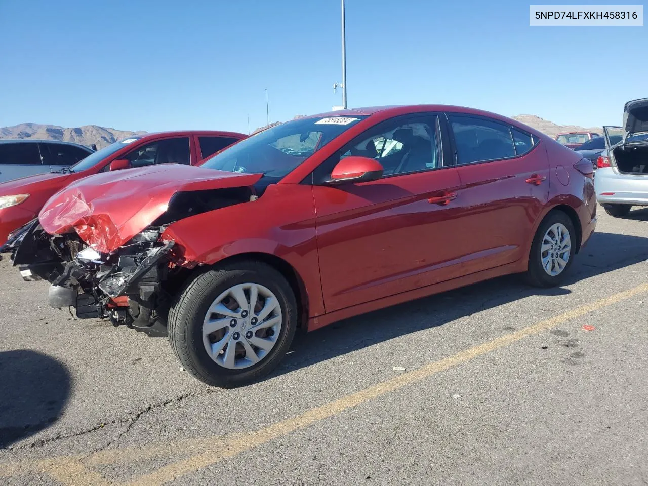 2019 Hyundai Elantra Se VIN: 5NPD74LFXKH458316 Lot: 73518204