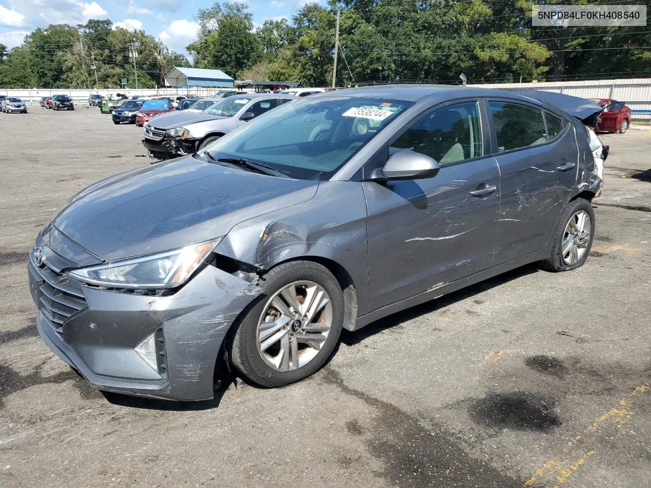 2019 Hyundai Elantra Sel VIN: 5NPD84LF0KH408540 Lot: 73538244