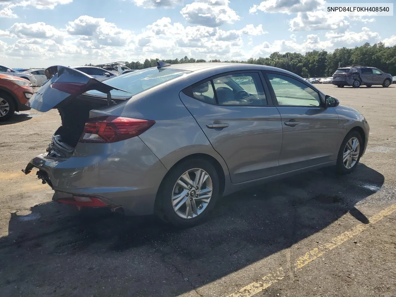 2019 Hyundai Elantra Sel VIN: 5NPD84LF0KH408540 Lot: 73538244