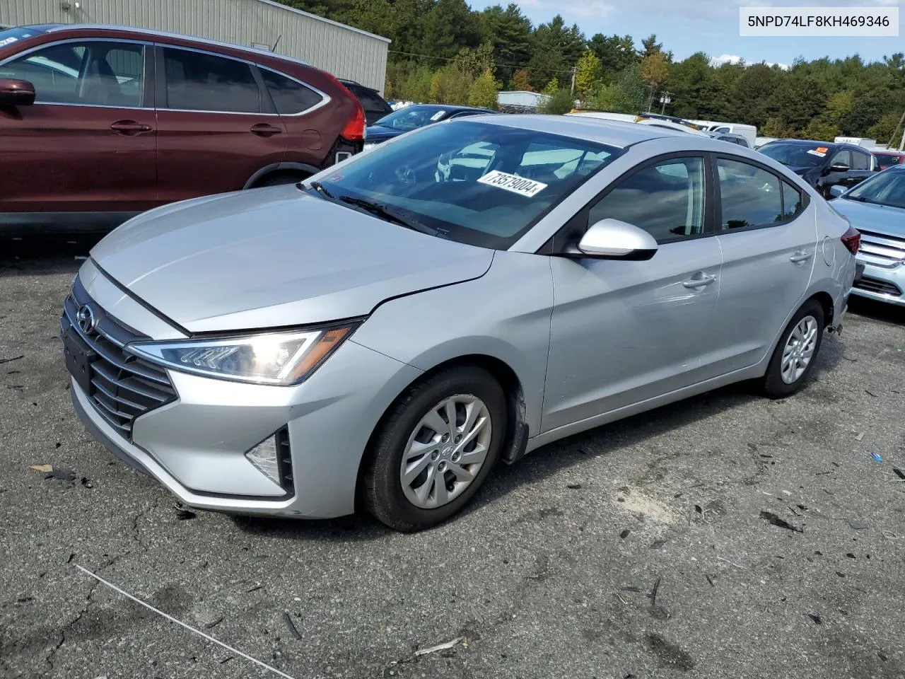 2019 Hyundai Elantra Se VIN: 5NPD74LF8KH469346 Lot: 73579004