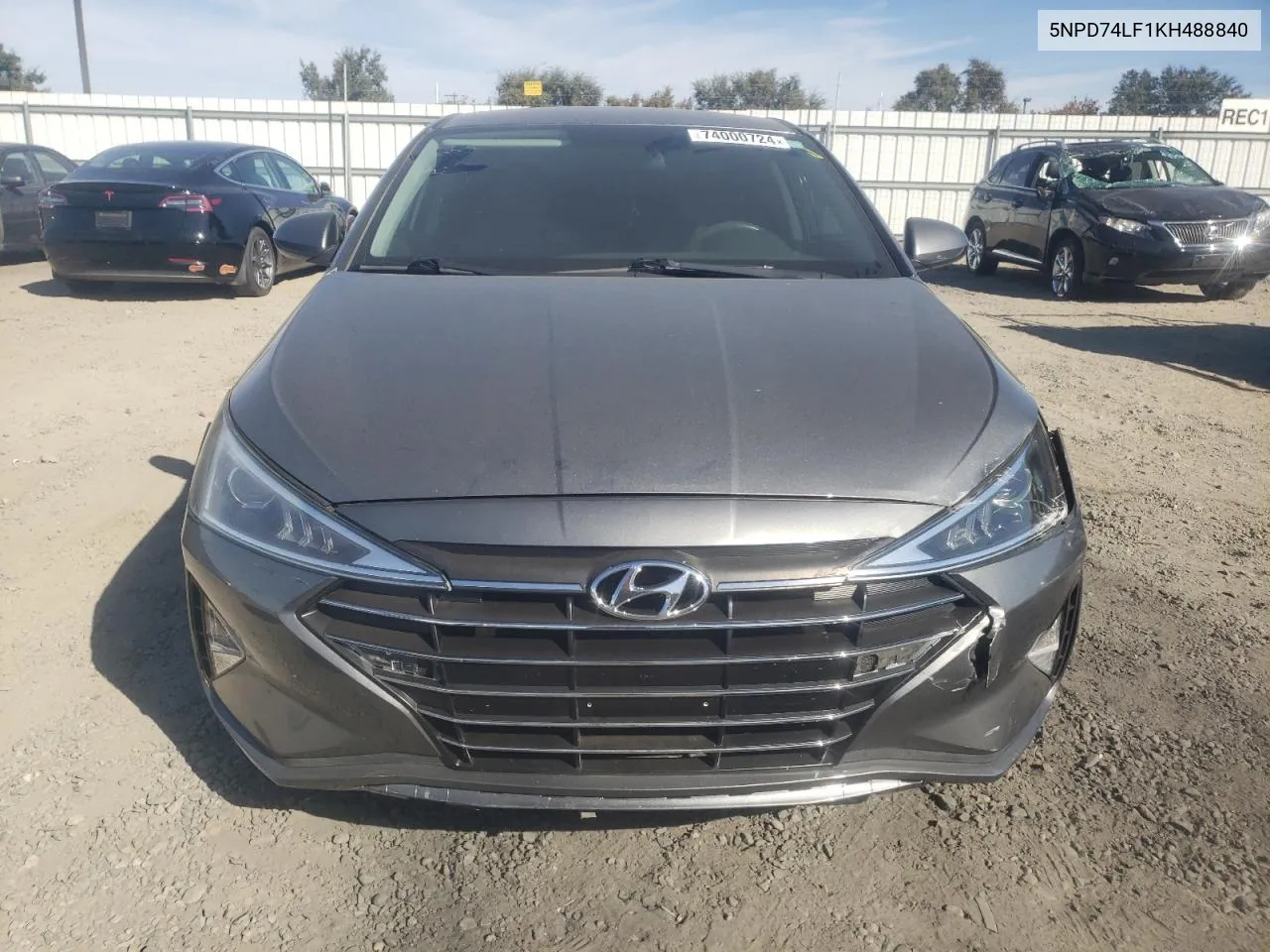 2019 Hyundai Elantra Se VIN: 5NPD74LF1KH488840 Lot: 74000724