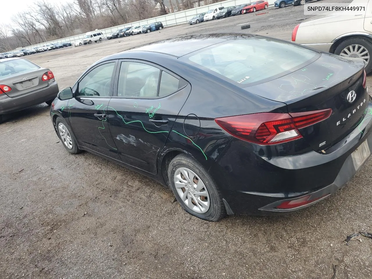 2019 Hyundai Elantra Se VIN: 5NPD74LF8KH449971 Lot: 74102954