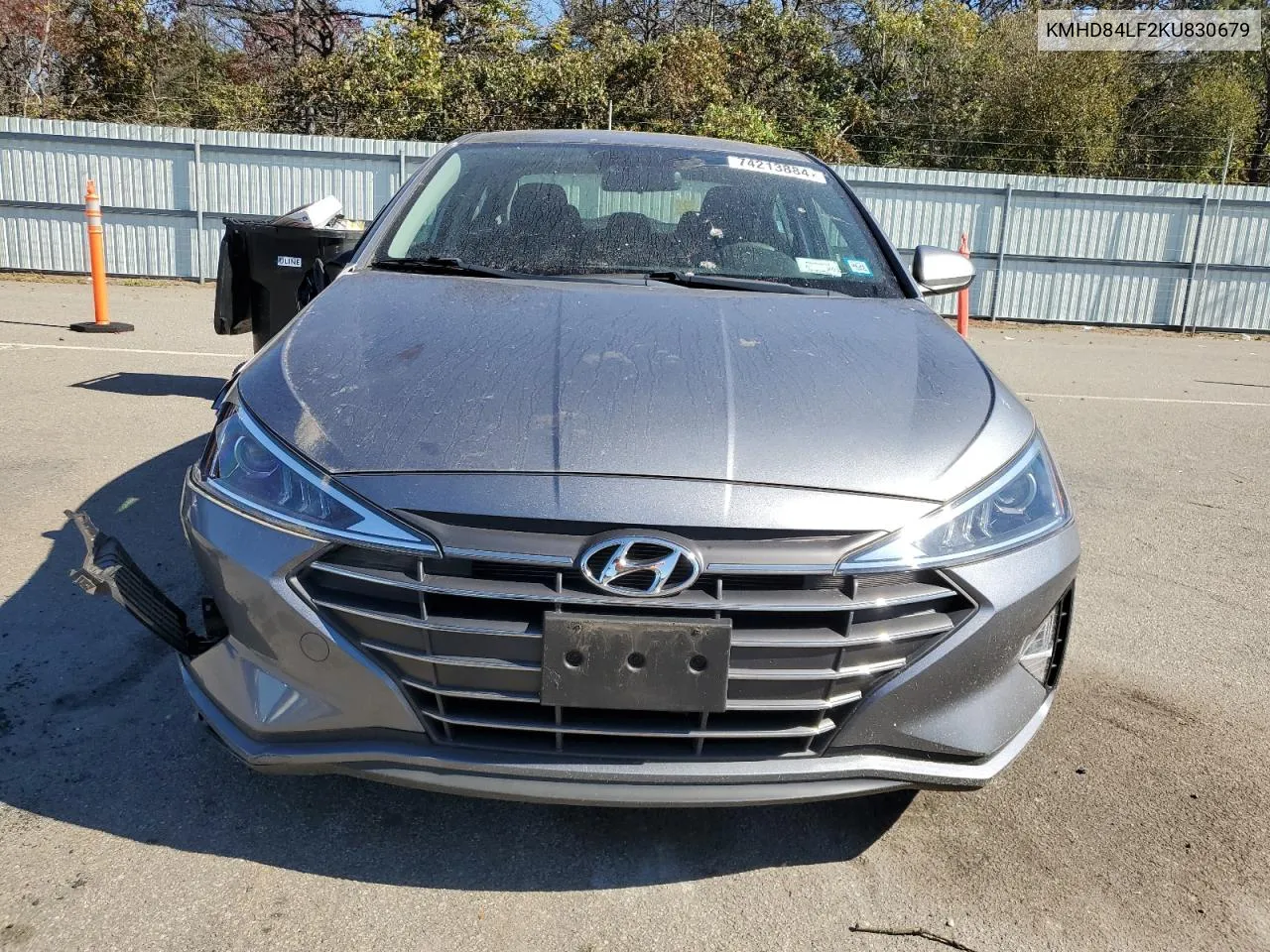 2019 Hyundai Elantra Sel VIN: KMHD84LF2KU830679 Lot: 74213884