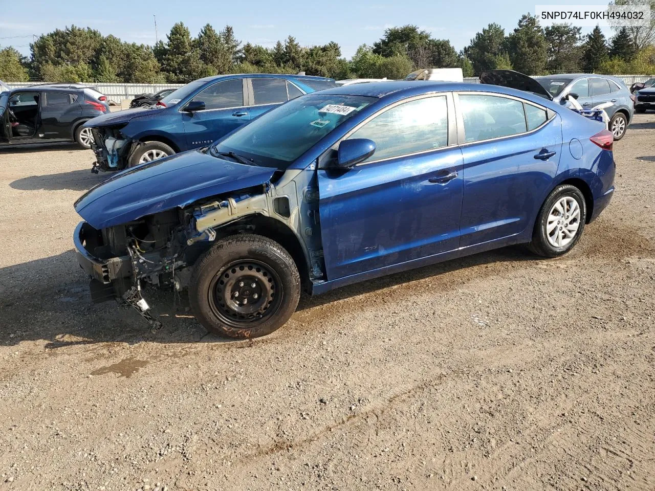 2019 Hyundai Elantra Se VIN: 5NPD74LF0KH494032 Lot: 74271484