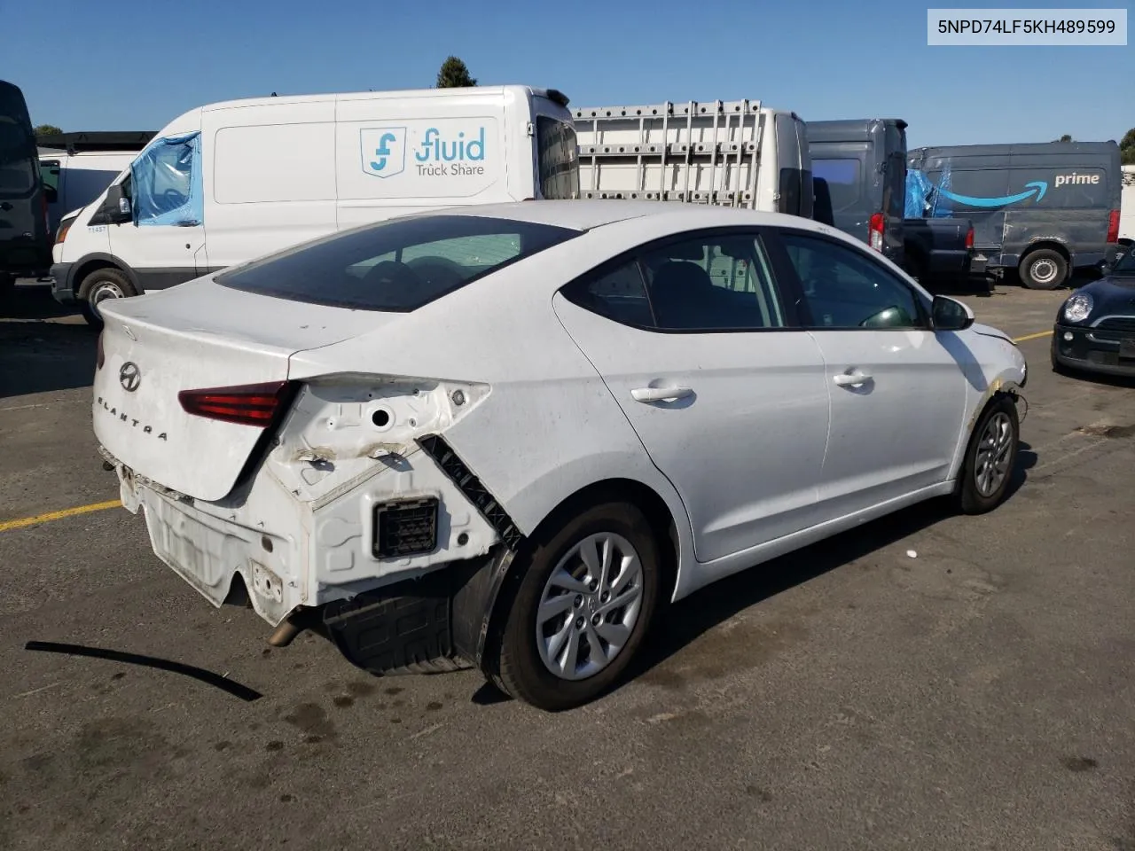 2019 Hyundai Elantra Se VIN: 5NPD74LF5KH489599 Lot: 74528504