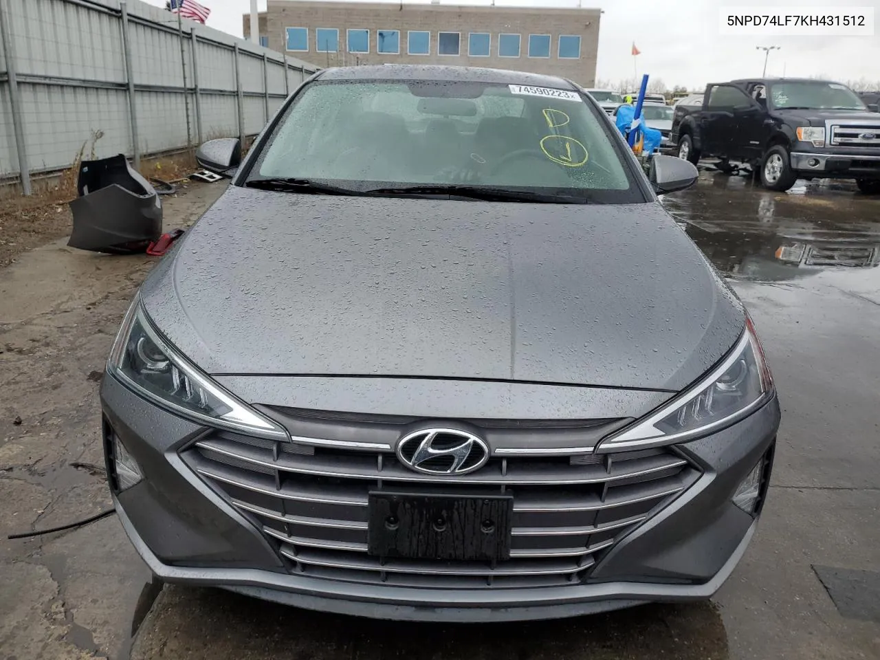 2019 Hyundai Elantra Se VIN: 5NPD74LF7KH431512 Lot: 74590223