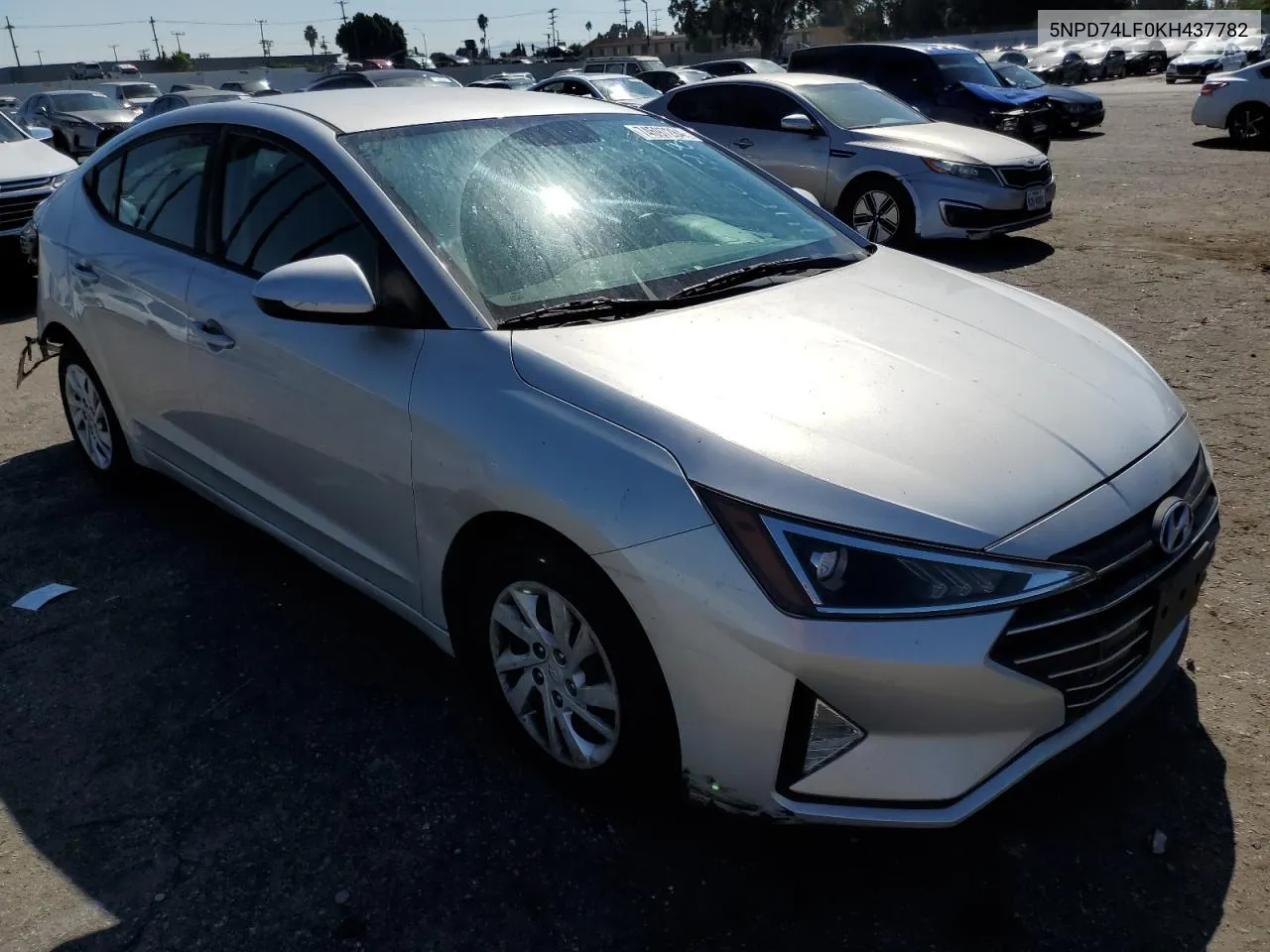 2019 Hyundai Elantra Se VIN: 5NPD74LF0KH437782 Lot: 74597284