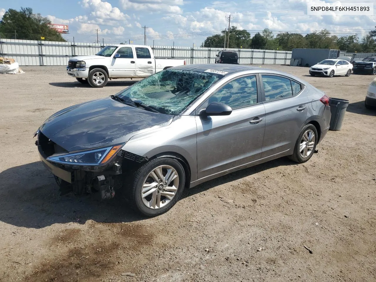 2019 Hyundai Elantra Sel VIN: 5NPD84LF6KH451893 Lot: 74657274