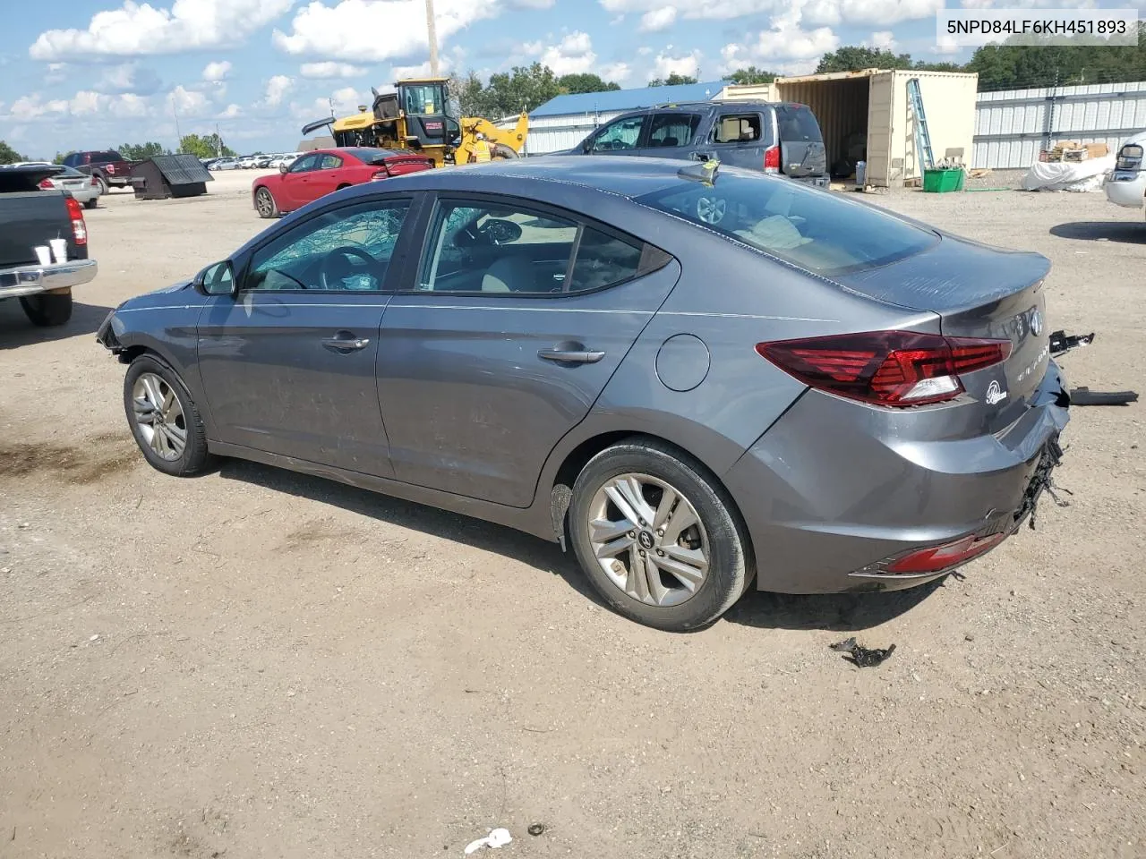 2019 Hyundai Elantra Sel VIN: 5NPD84LF6KH451893 Lot: 74657274