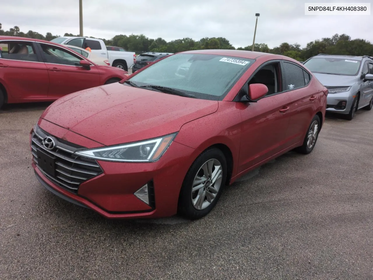 2019 Hyundai Elantra Sel VIN: 5NPD84LF4KH408380 Lot: 74735394