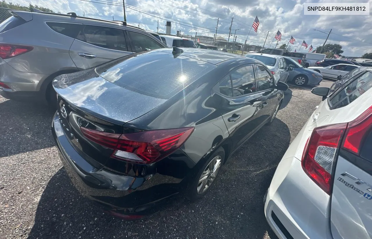 2019 Hyundai Elantra Sel VIN: 5NPD84LF9KH481812 Lot: 74759564