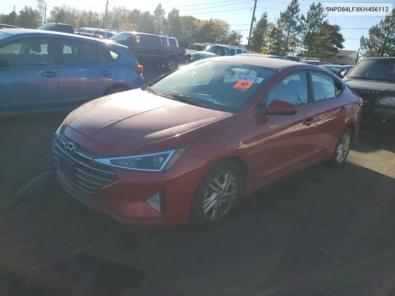 2019 Hyundai Elantra Sel VIN: 5NPD84LFXKH456112 Lot: 74762774