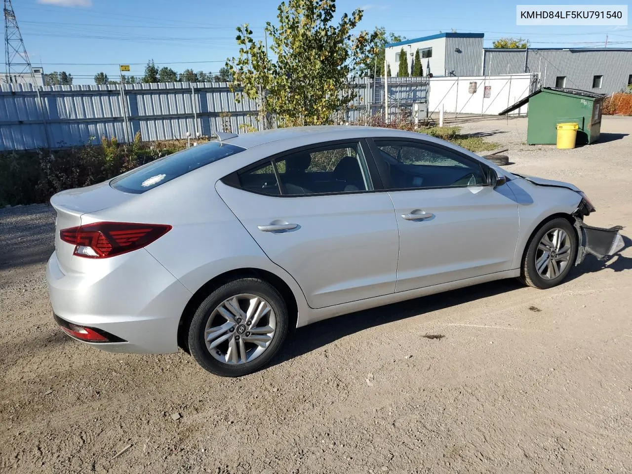 2019 Hyundai Elantra Sel VIN: KMHD84LF5KU791540 Lot: 74932494