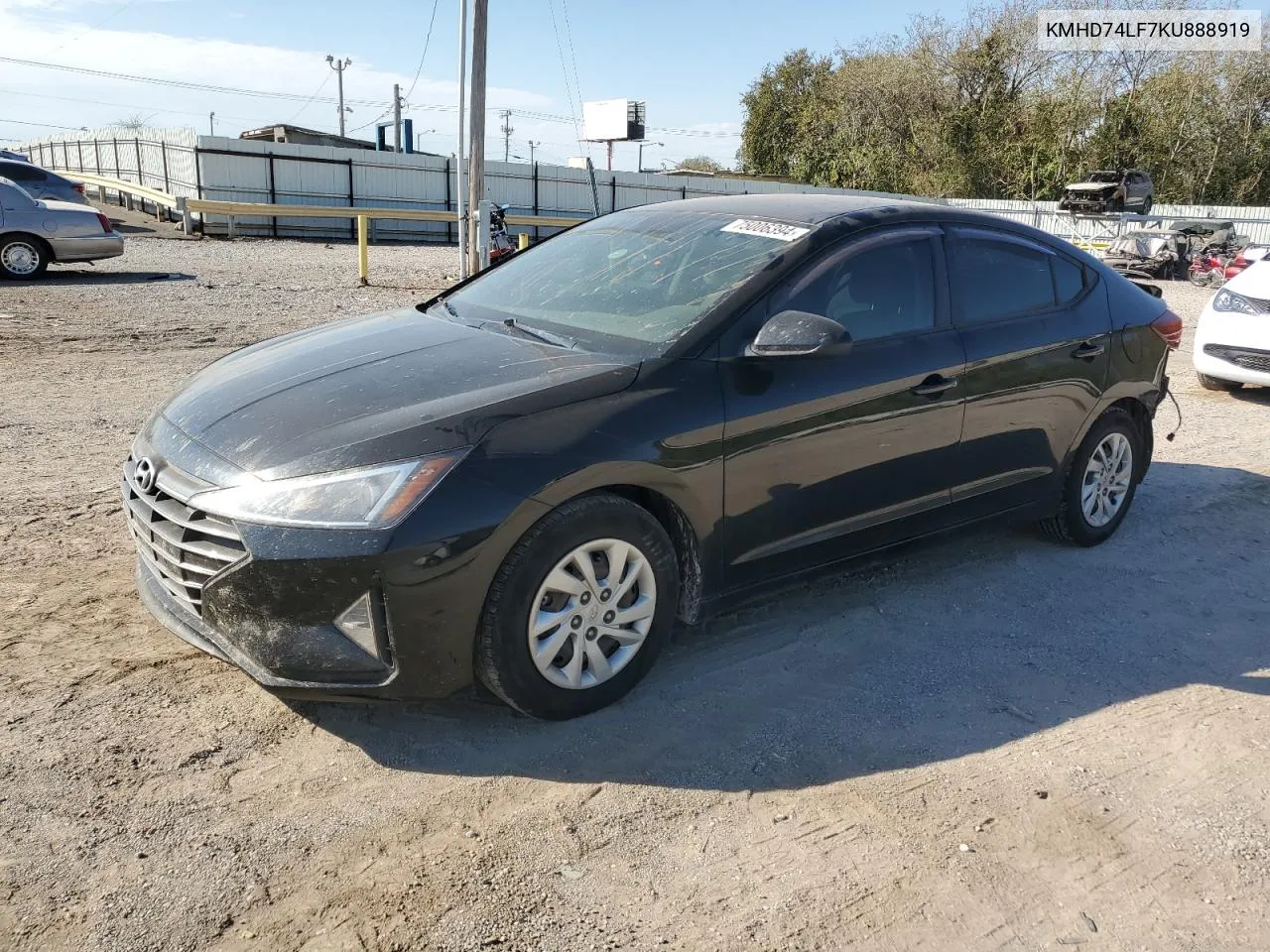 2019 Hyundai Elantra Se VIN: KMHD74LF7KU888919 Lot: 75006394