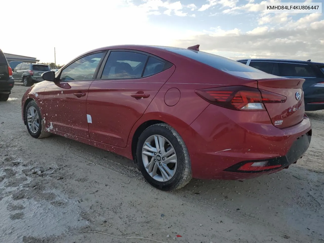 2019 Hyundai Elantra Sel VIN: KMHD84LF4KU806447 Lot: 75102964