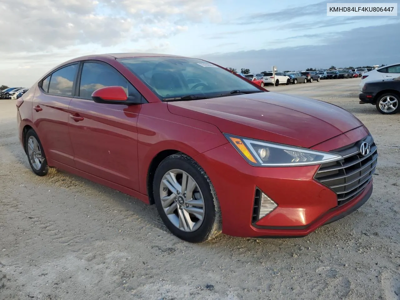 2019 Hyundai Elantra Sel VIN: KMHD84LF4KU806447 Lot: 75102964