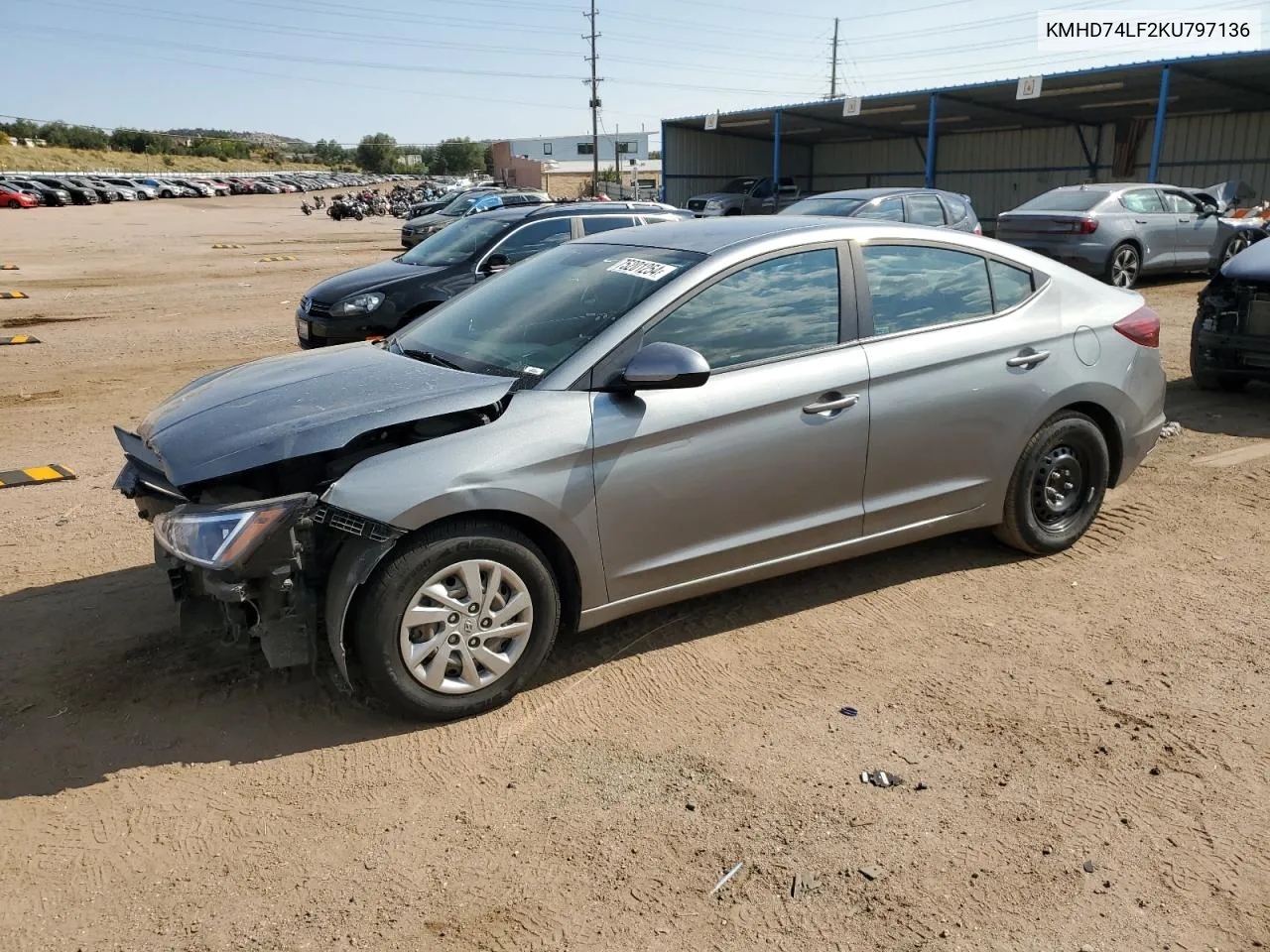 2019 Hyundai Elantra Se VIN: KMHD74LF2KU797136 Lot: 75201254