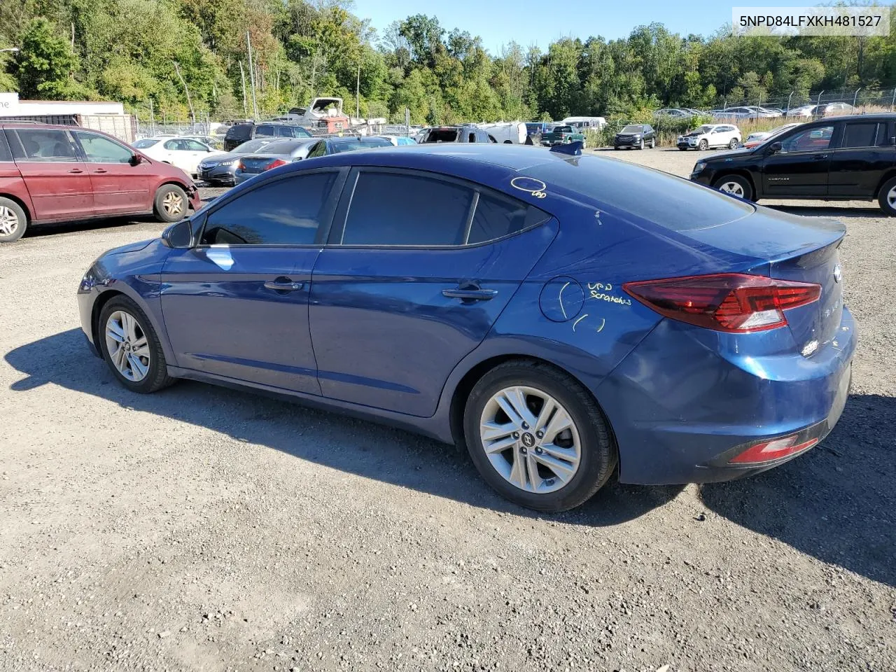 2019 Hyundai Elantra Sel VIN: 5NPD84LFXKH481527 Lot: 75276884