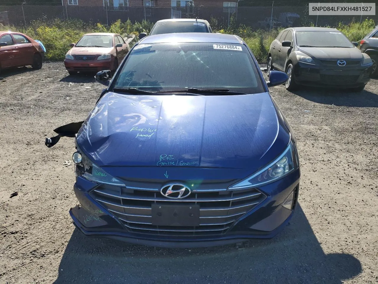 2019 Hyundai Elantra Sel VIN: 5NPD84LFXKH481527 Lot: 75276884