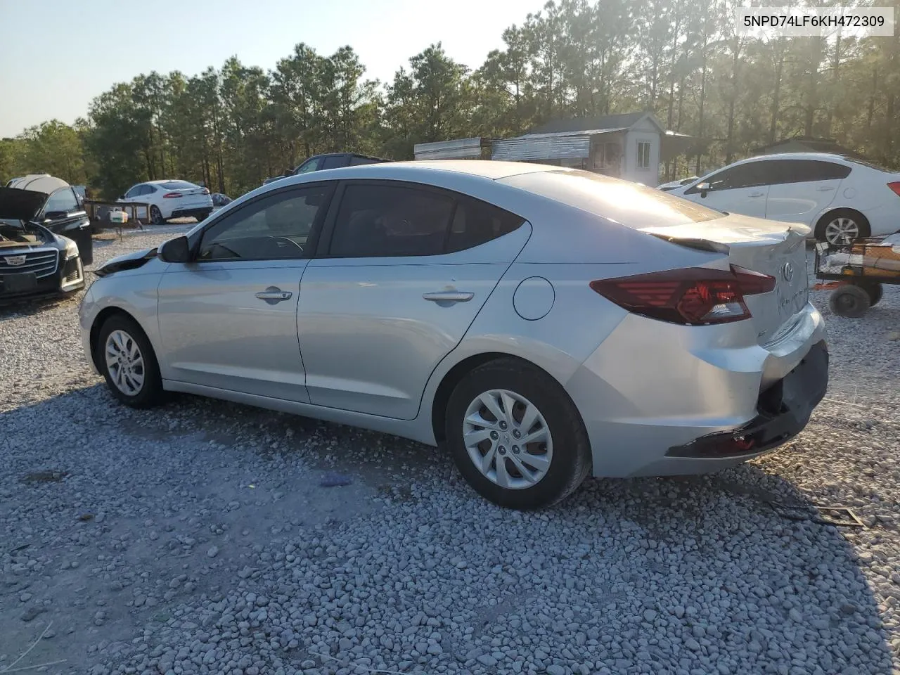 2019 Hyundai Elantra Se VIN: 5NPD74LF6KH472309 Lot: 75418734