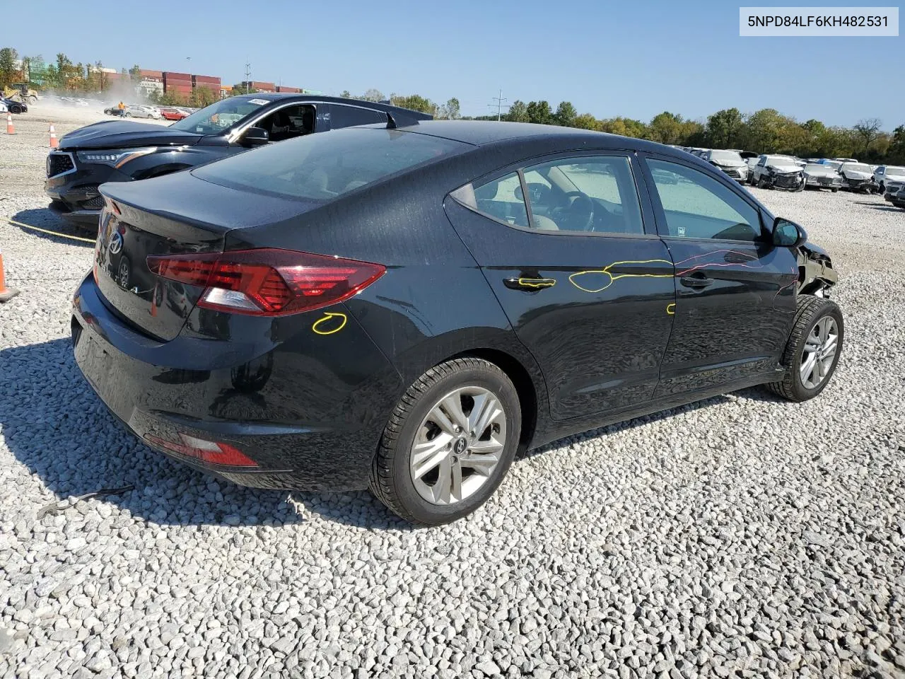 2019 Hyundai Elantra Sel VIN: 5NPD84LF6KH482531 Lot: 75674714