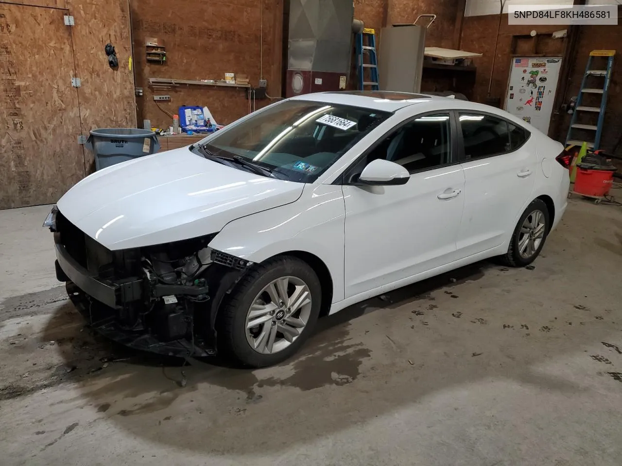 2019 Hyundai Elantra Sel VIN: 5NPD84LF8KH486581 Lot: 75681664