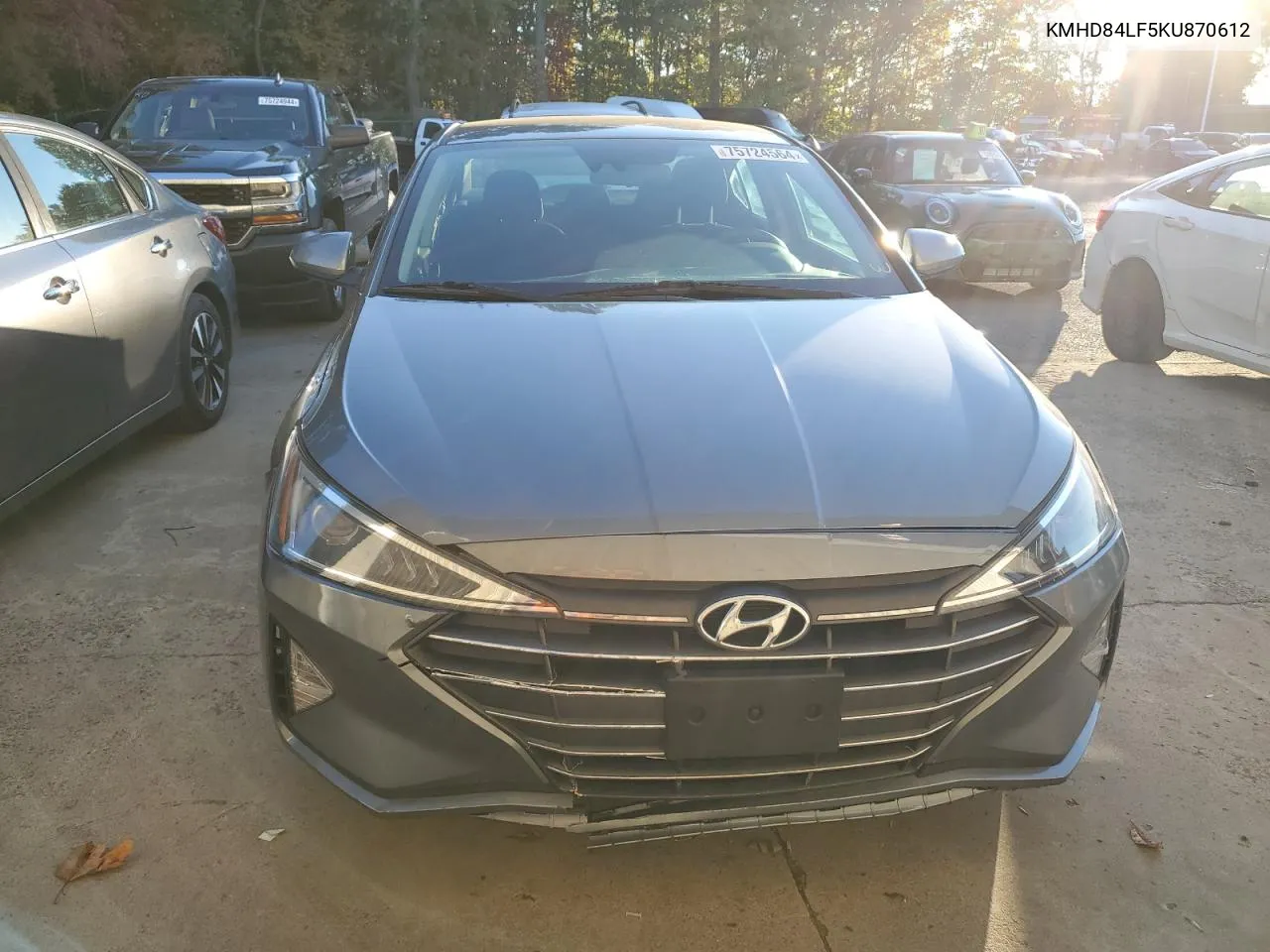 2019 Hyundai Elantra Sel VIN: KMHD84LF5KU870612 Lot: 75724564