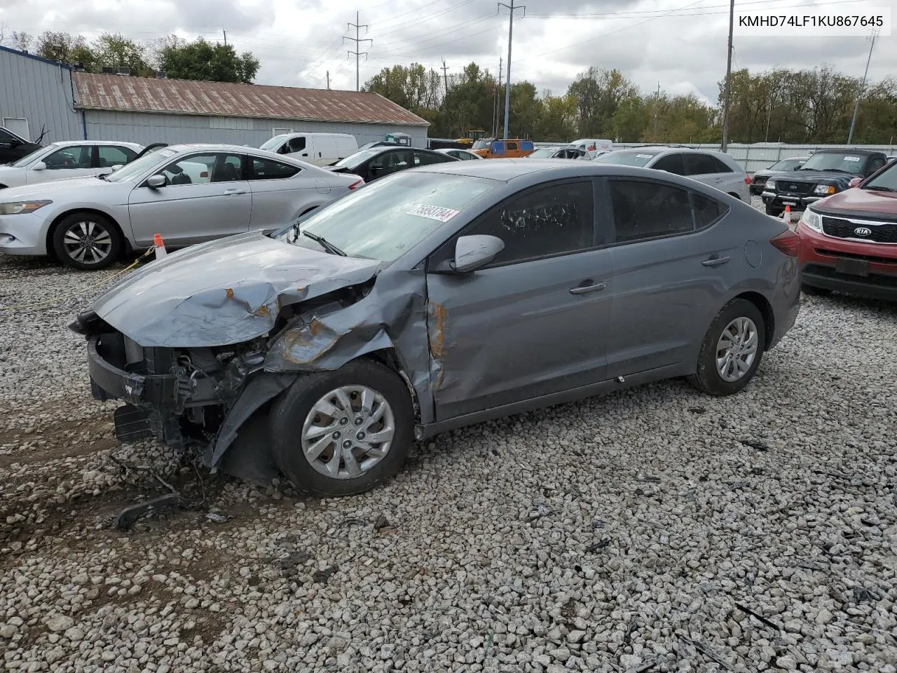 2019 Hyundai Elantra Se VIN: KMHD74LF1KU867645 Lot: 75893784