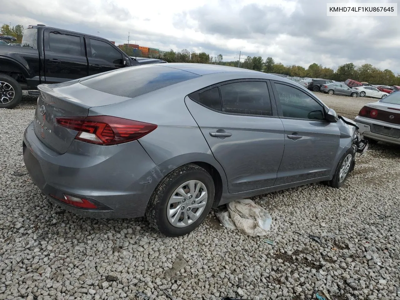 2019 Hyundai Elantra Se VIN: KMHD74LF1KU867645 Lot: 75893784