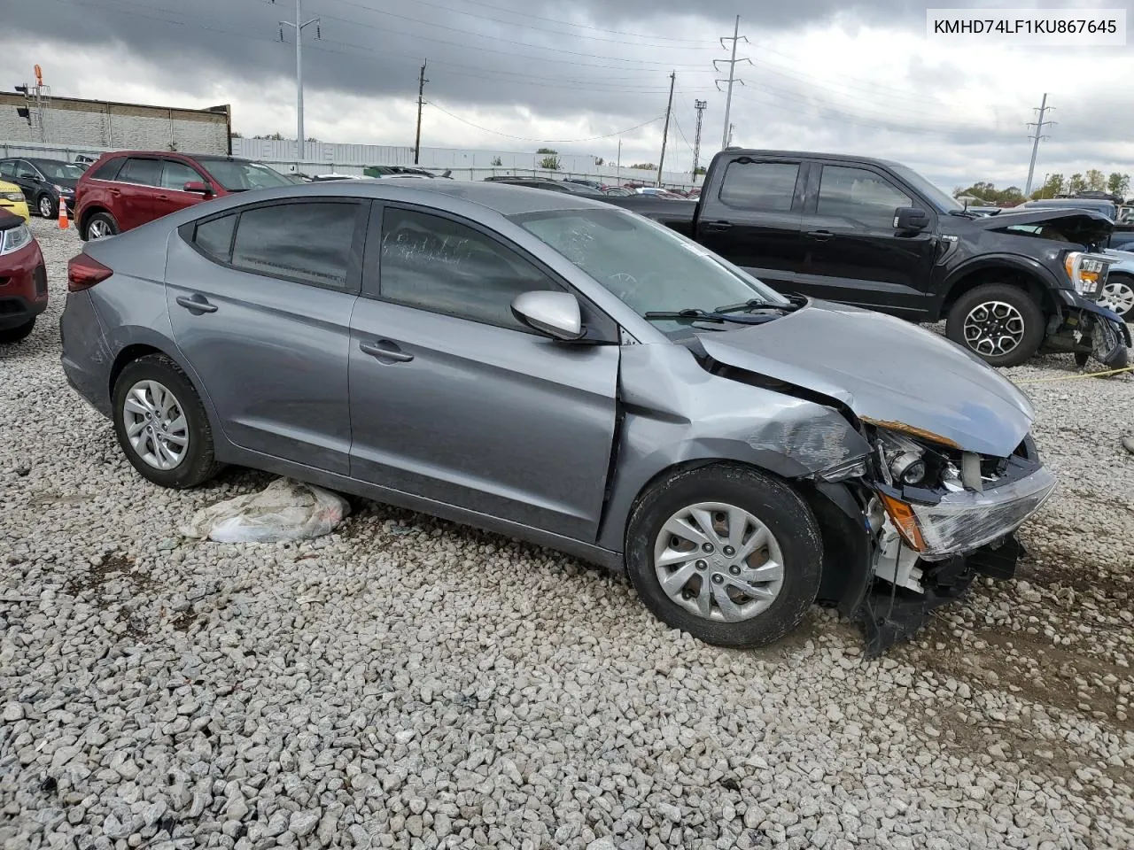 2019 Hyundai Elantra Se VIN: KMHD74LF1KU867645 Lot: 75893784