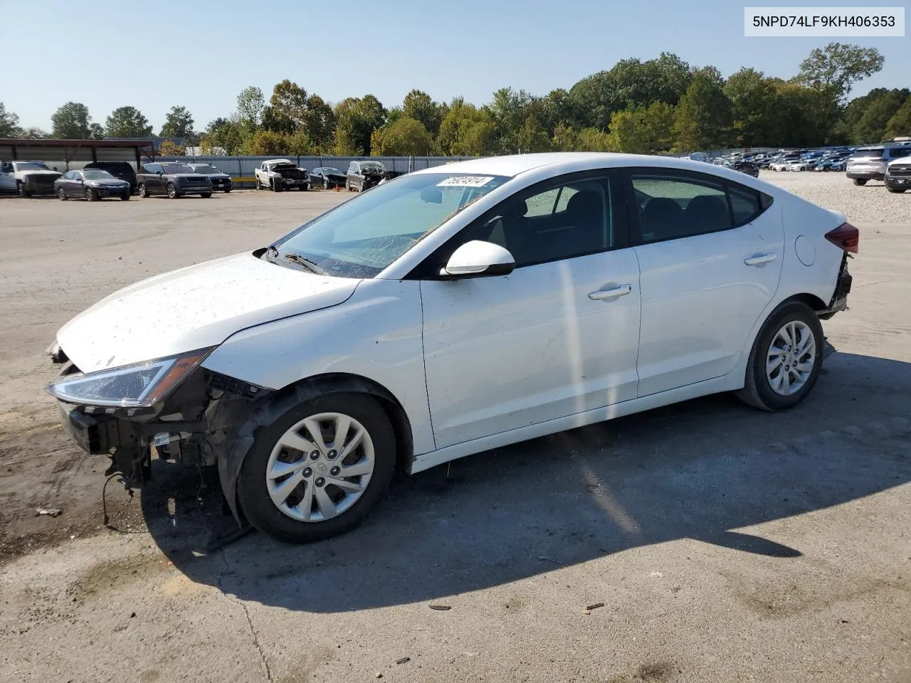 2019 Hyundai Elantra Se VIN: 5NPD74LF9KH406353 Lot: 75924914