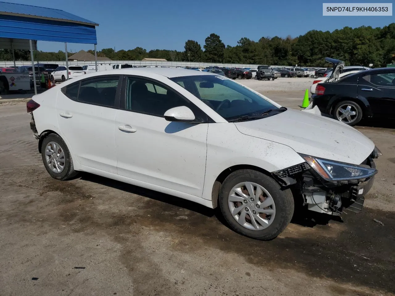 2019 Hyundai Elantra Se VIN: 5NPD74LF9KH406353 Lot: 75924914