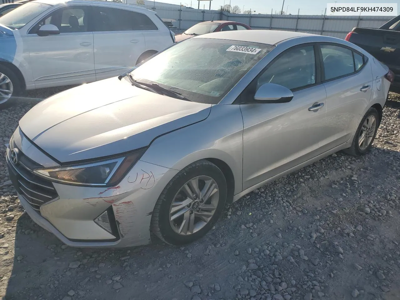 2019 Hyundai Elantra Sel VIN: 5NPD84LF9KH474309 Lot: 76033934