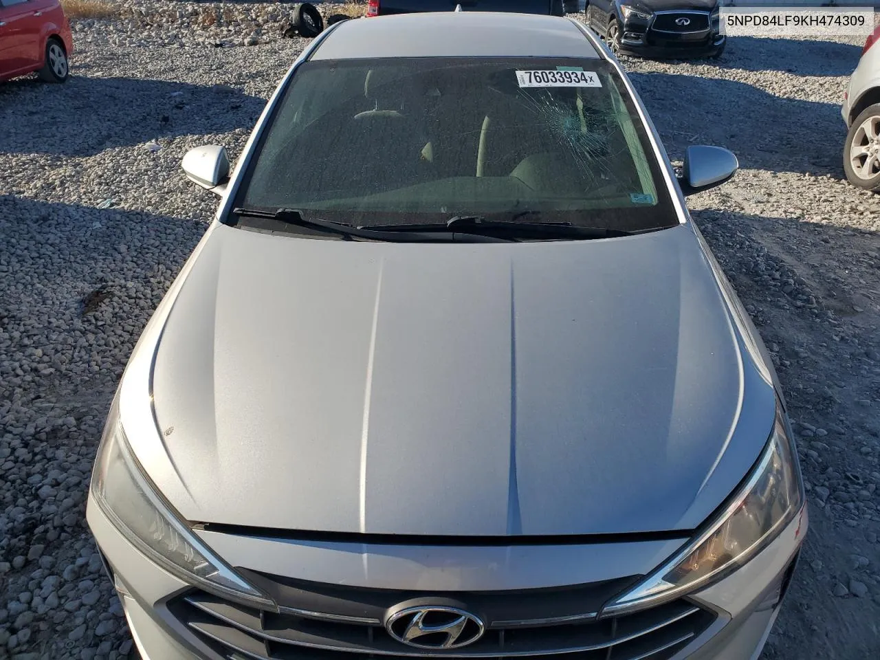 2019 Hyundai Elantra Sel VIN: 5NPD84LF9KH474309 Lot: 76033934