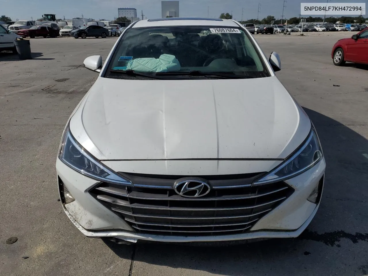 2019 Hyundai Elantra Sel VIN: 5NPD84LF7KH472994 Lot: 76087604