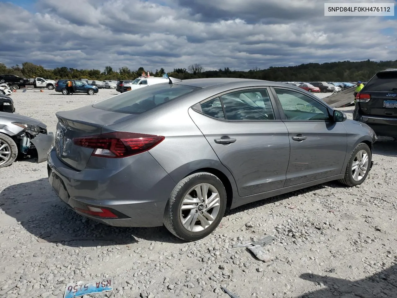 2019 Hyundai Elantra Sel VIN: 5NPD84LF0KH476112 Lot: 76310614