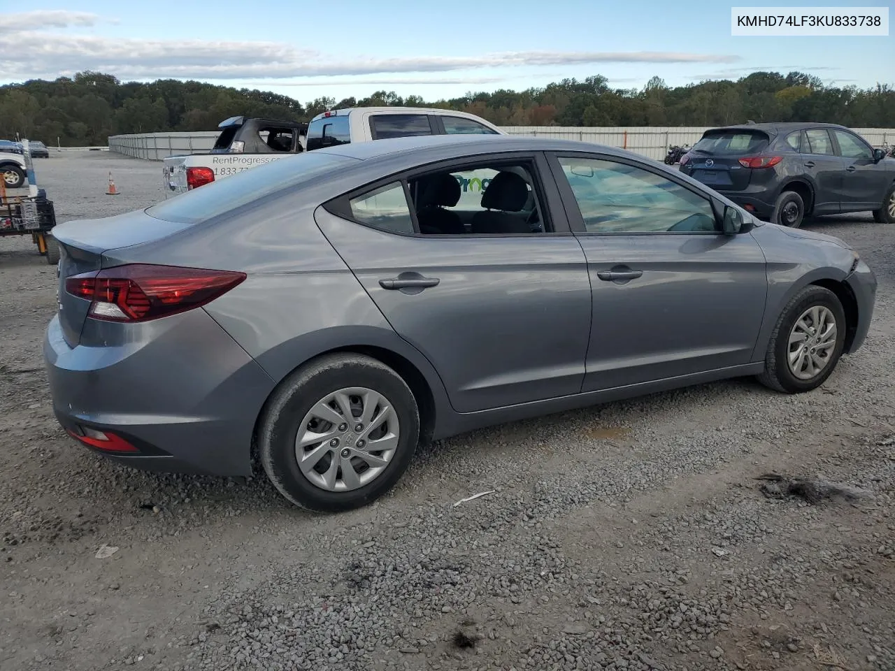 2019 Hyundai Elantra Se VIN: KMHD74LF3KU833738 Lot: 76422204