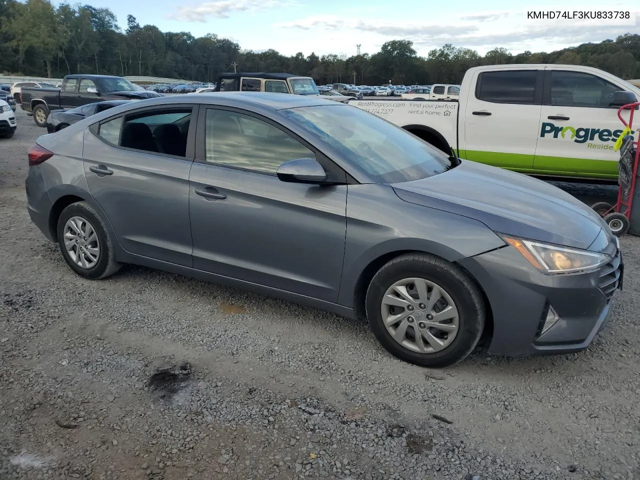 2019 Hyundai Elantra Se VIN: KMHD74LF3KU833738 Lot: 76422204