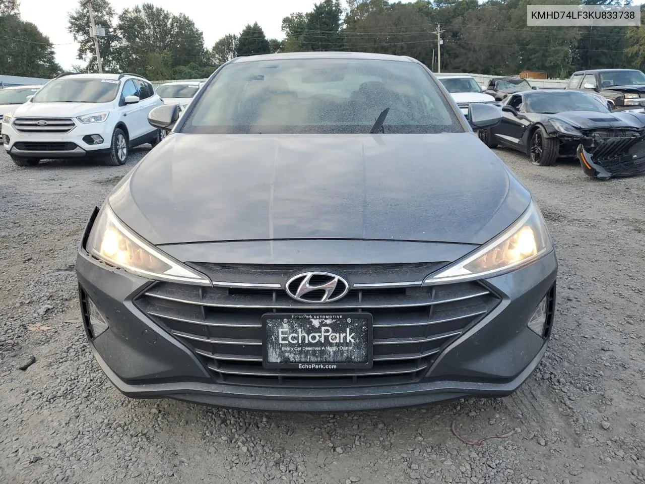 2019 Hyundai Elantra Se VIN: KMHD74LF3KU833738 Lot: 76422204