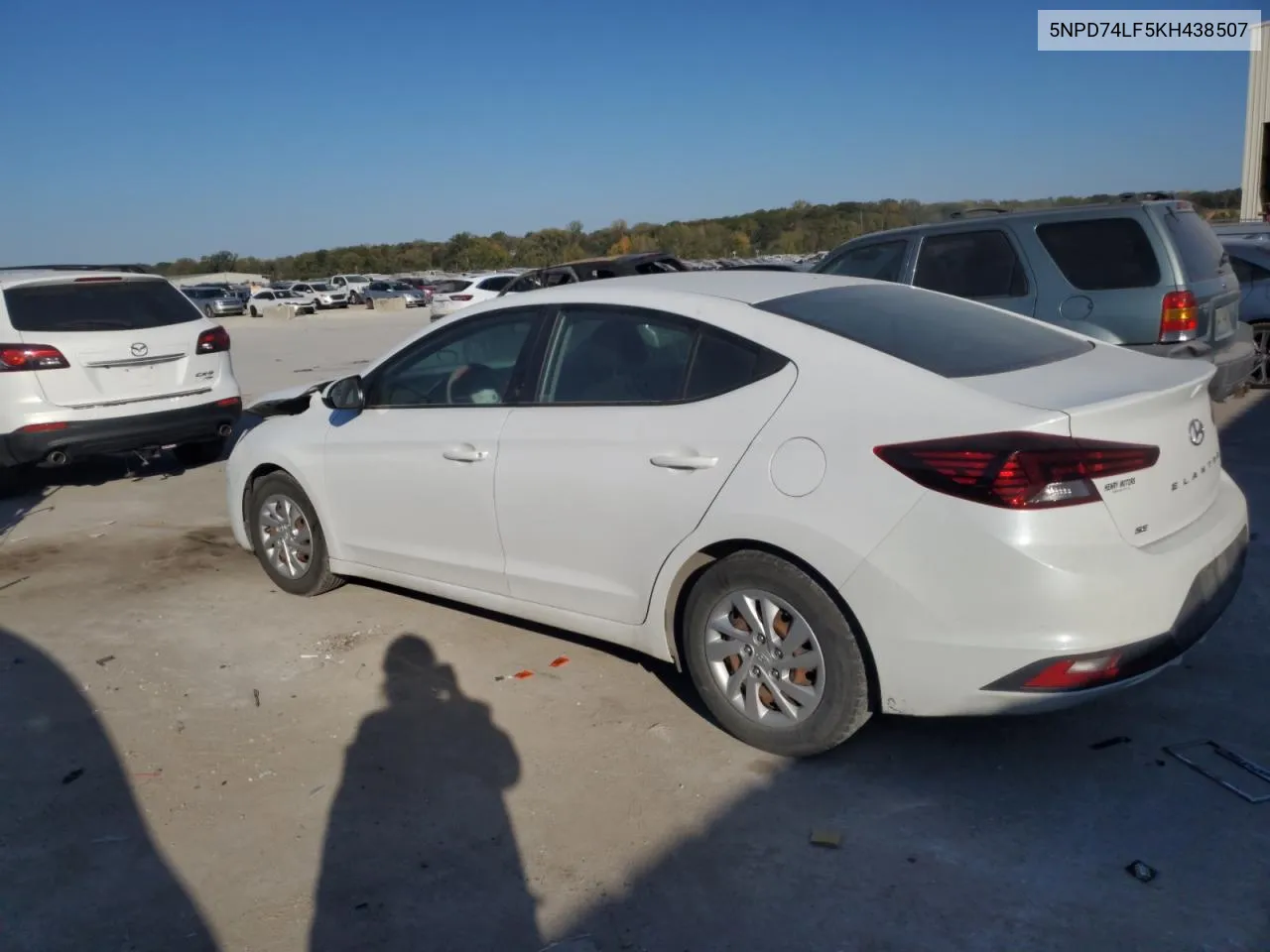 2019 Hyundai Elantra Se VIN: 5NPD74LF5KH438507 Lot: 76517834